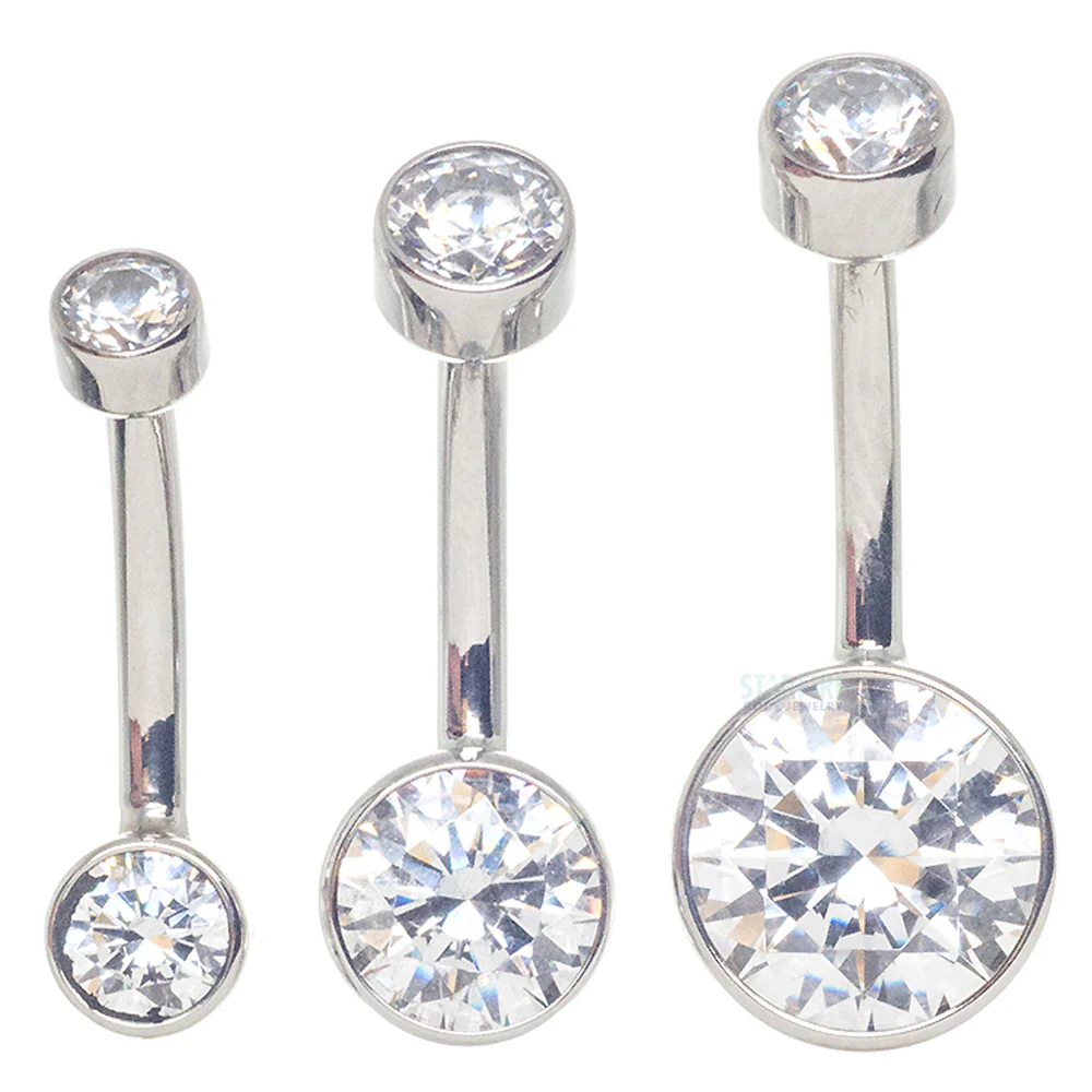 Bezel-set Brilliant-Cut Navel Curve - Image 3