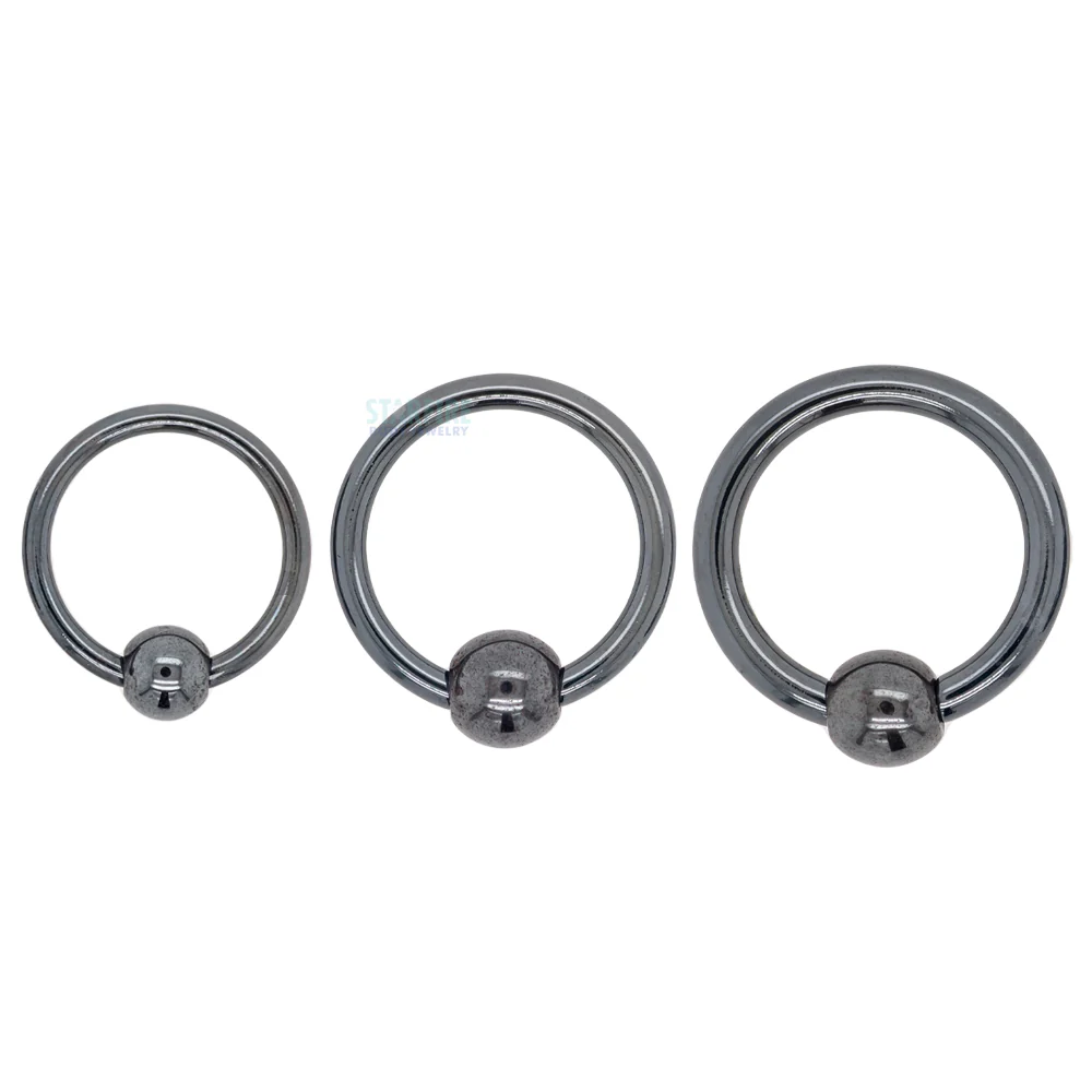 Black Niobium Captive Bead Ring (CBR) - Image 3