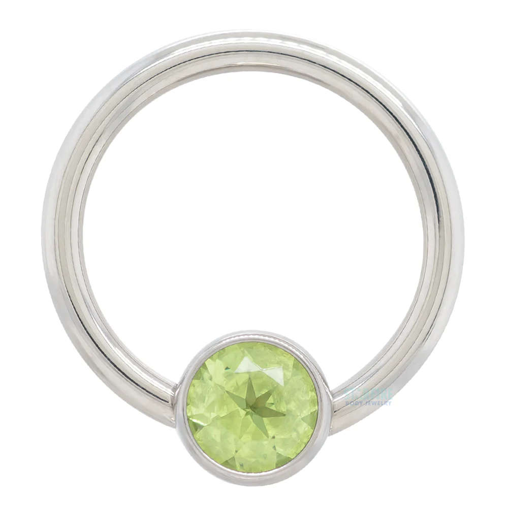 Captive Bead Ring (CBR) with Bezel-set Brilliant-Cut Gem - 16 ga. 3/8" - Image 30
