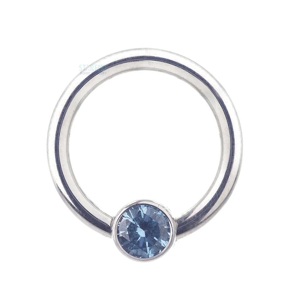 Captive Bead Ring (CBR) with Bezel-set Brilliant-Cut Gem - 16 ga. 5/16" - Image 12