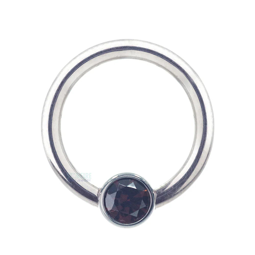 Captive Bead Ring (CBR) with Bezel-set Brilliant-Cut Gem - 16 ga. 5/16" - Image 13