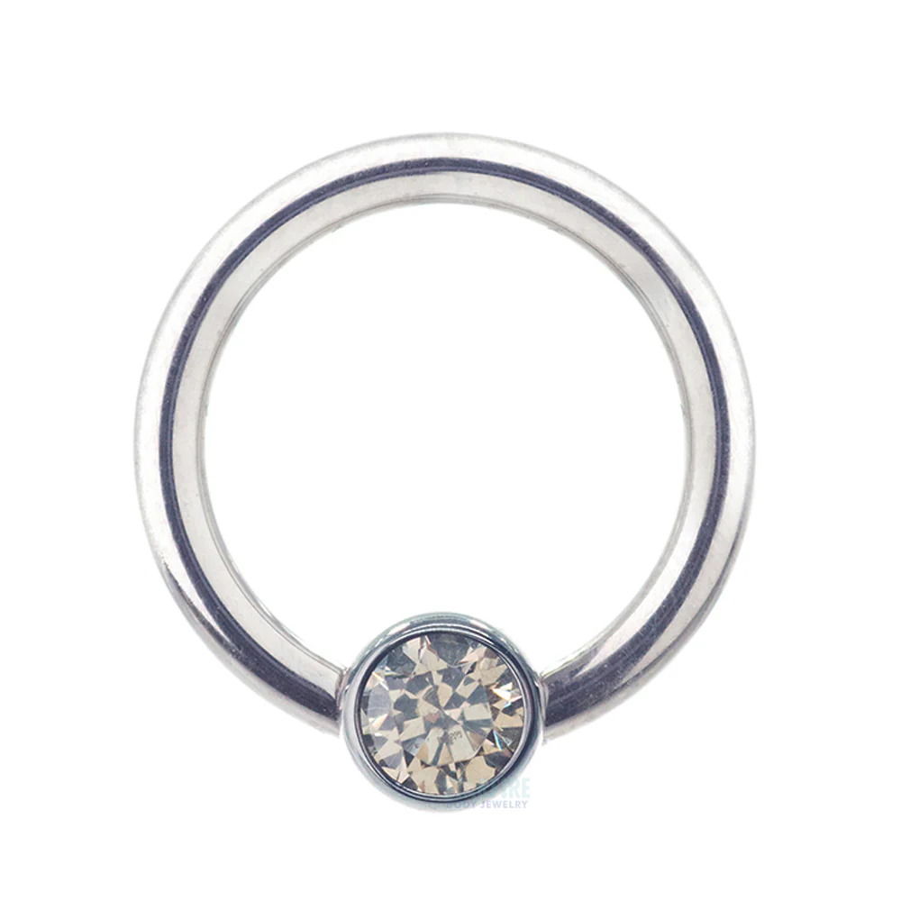 Captive Bead Ring (CBR) with Bezel-set Brilliant-Cut Gem - 16 ga. 5/16" - Image 14