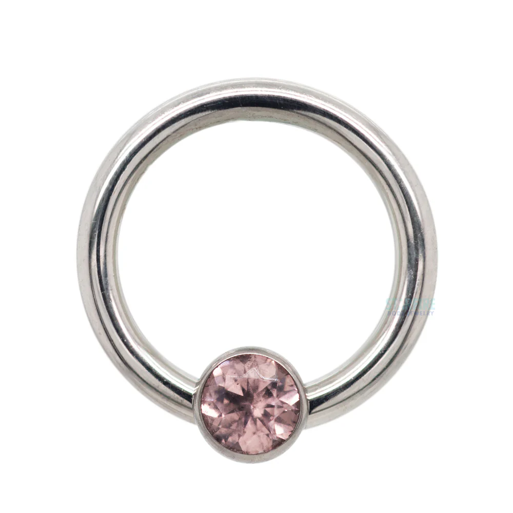Captive Bead Ring (CBR) with Bezel-set Brilliant-Cut Gem - 16 ga. 5/16" - Image 16