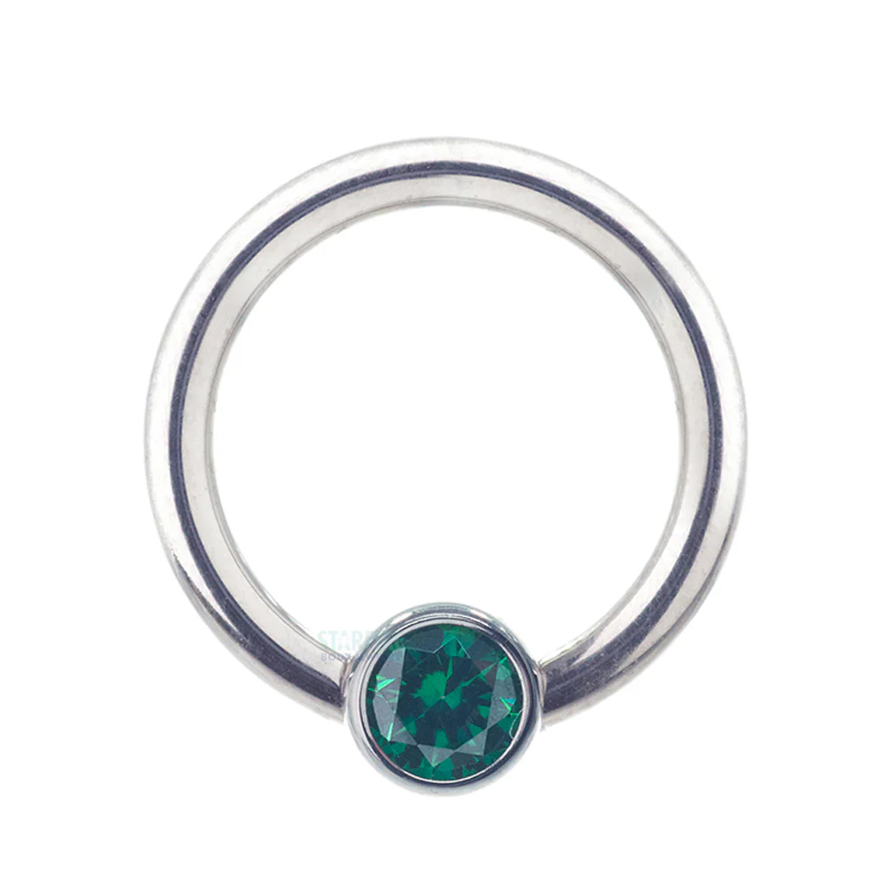 Captive Bead Ring (CBR) with Bezel-set Brilliant-Cut Gem - 16 ga. 5/16" - Image 18