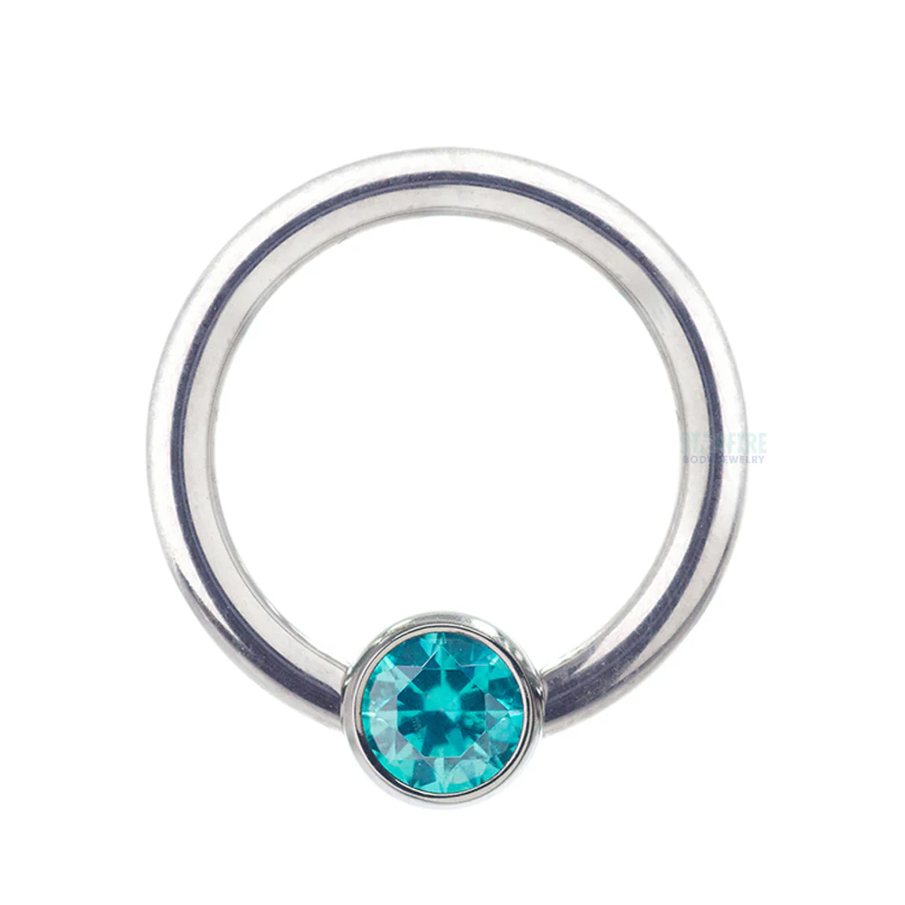 Captive Bead Ring (CBR) with Bezel-set Brilliant-Cut Gem - 16 ga. 5/16" - Image 21