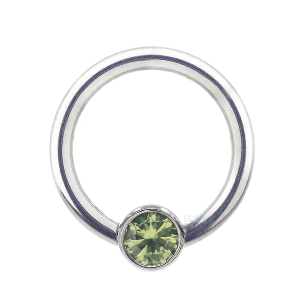 Captive Bead Ring (CBR) with Bezel-set Brilliant-Cut Gem - 16 ga. 5/16" - Image 22