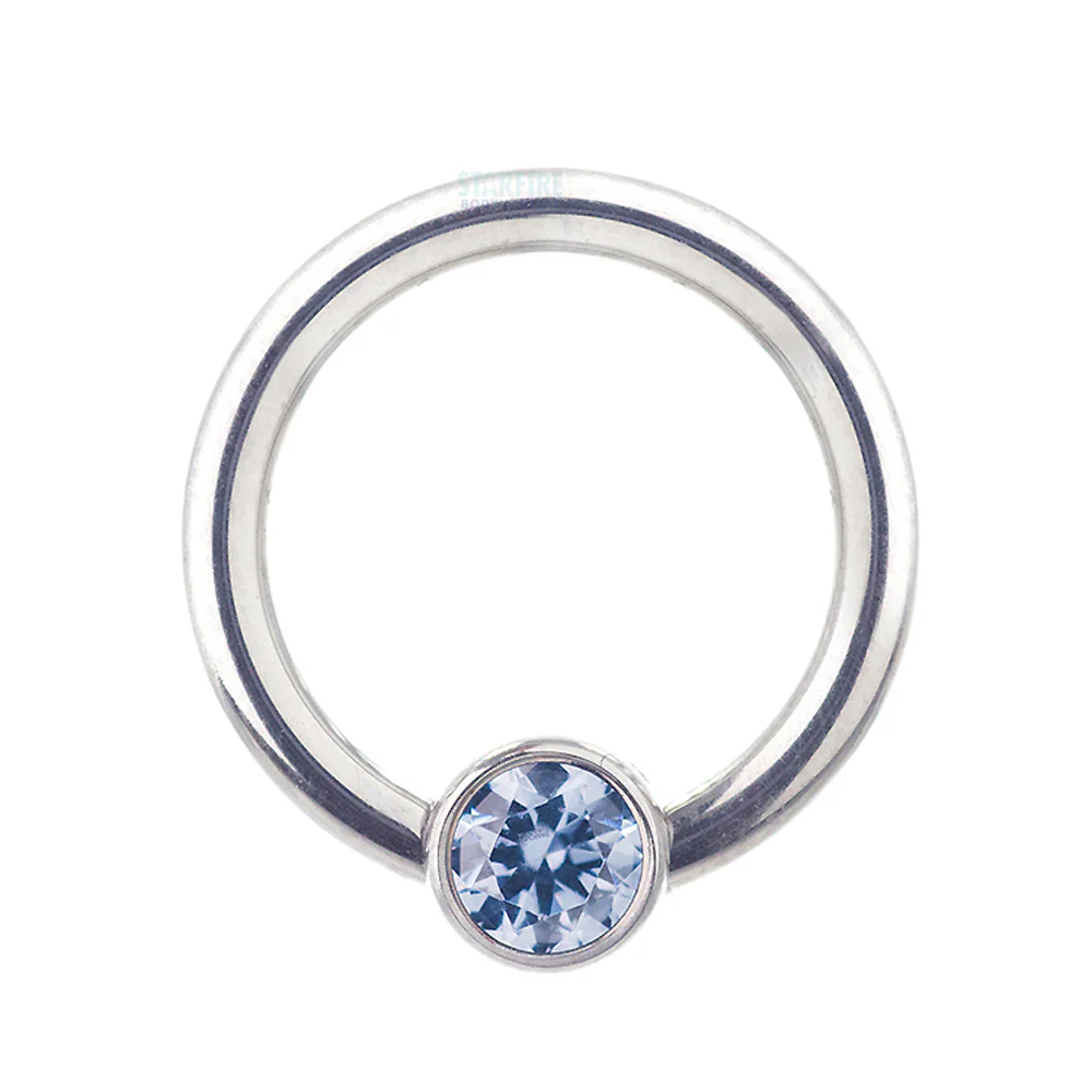 Captive Bead Ring (CBR) with Bezel-set Brilliant-Cut Gem - 16 ga. 5/16" - Image 23