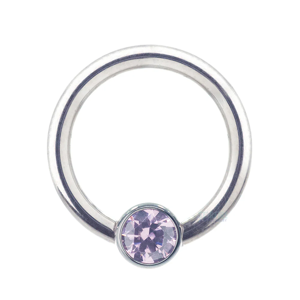 Captive Bead Ring (CBR) with Bezel-set Brilliant-Cut Gem - 16 ga. 5/16" - Image 24