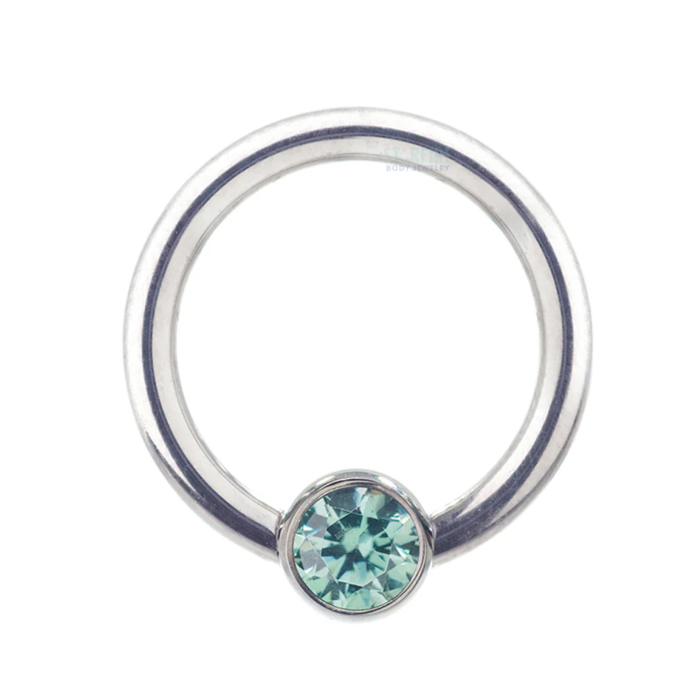 Captive Bead Ring (CBR) with Bezel-set Brilliant-Cut Gem - 16 ga. 5/16" - Image 25