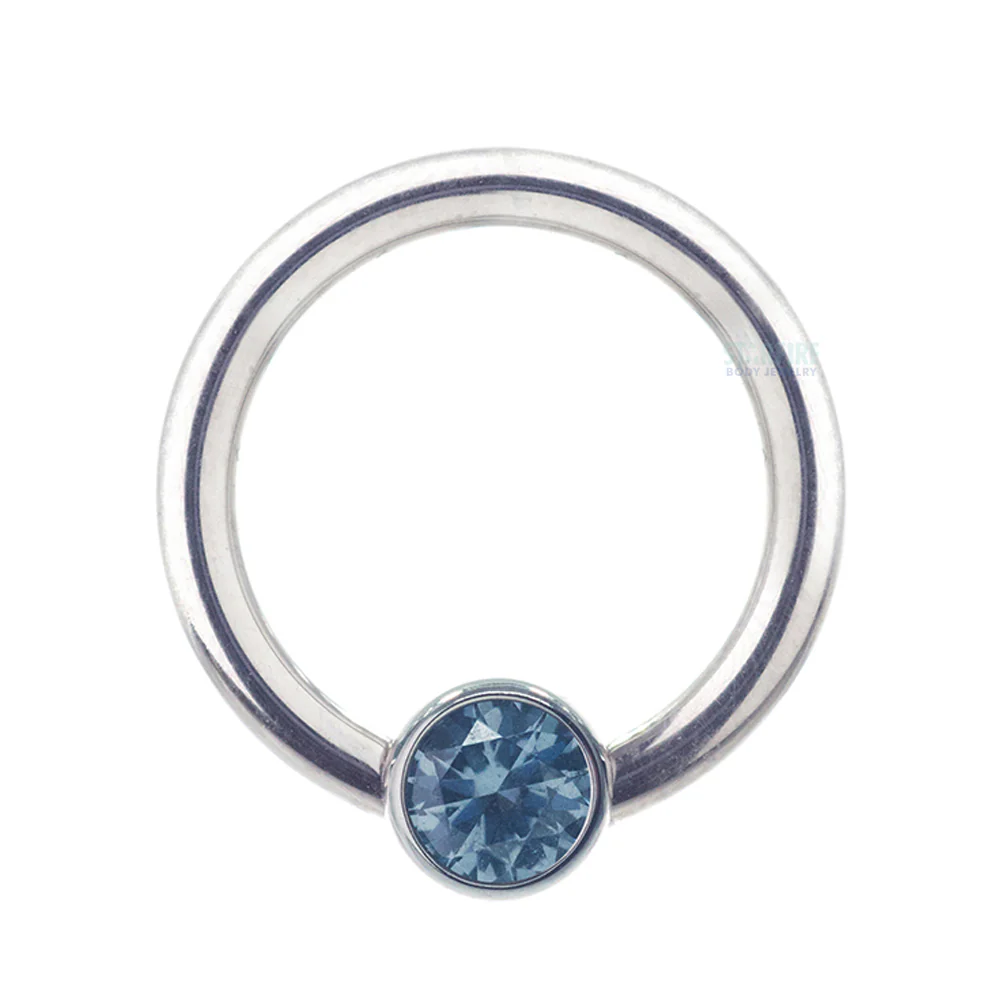 Captive Bead Ring (CBR) with Bezel-set Brilliant-Cut Gem - 16 ga. 5/16" - Image 31