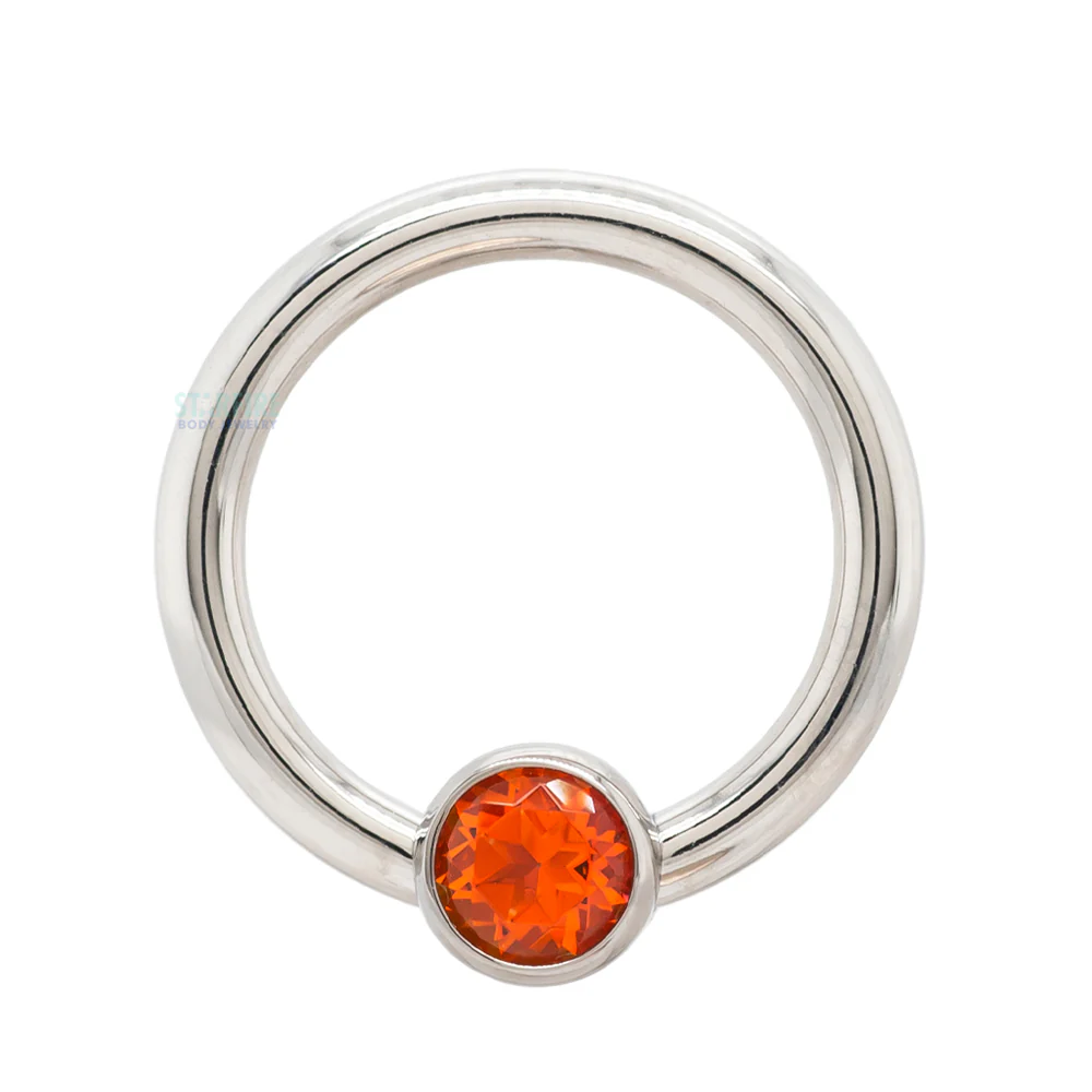 Captive Bead Ring (CBR) with Bezel-set Brilliant-Cut Gem - 16 ga. 5/16" - Image 32