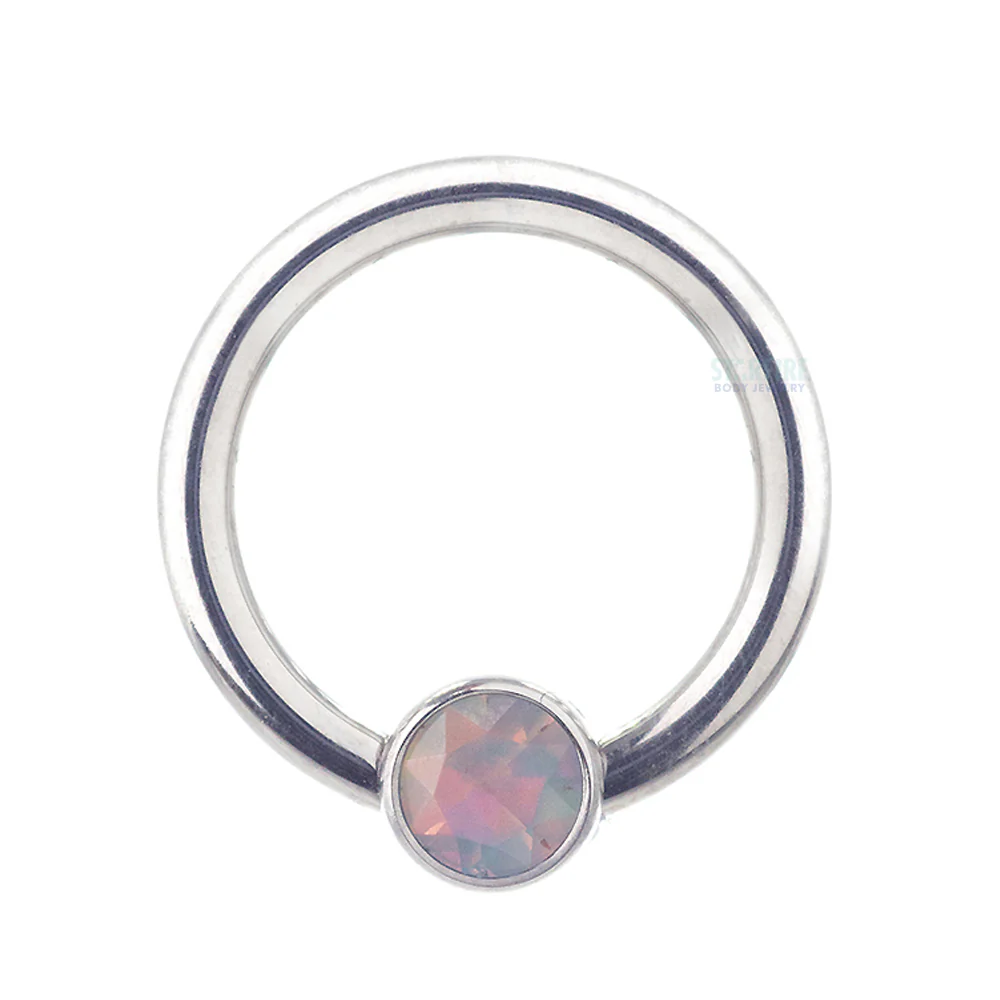 Captive Bead Ring (CBR) with Bezel-set Brilliant-Cut Gem - 16 ga. 5/16" - Image 34