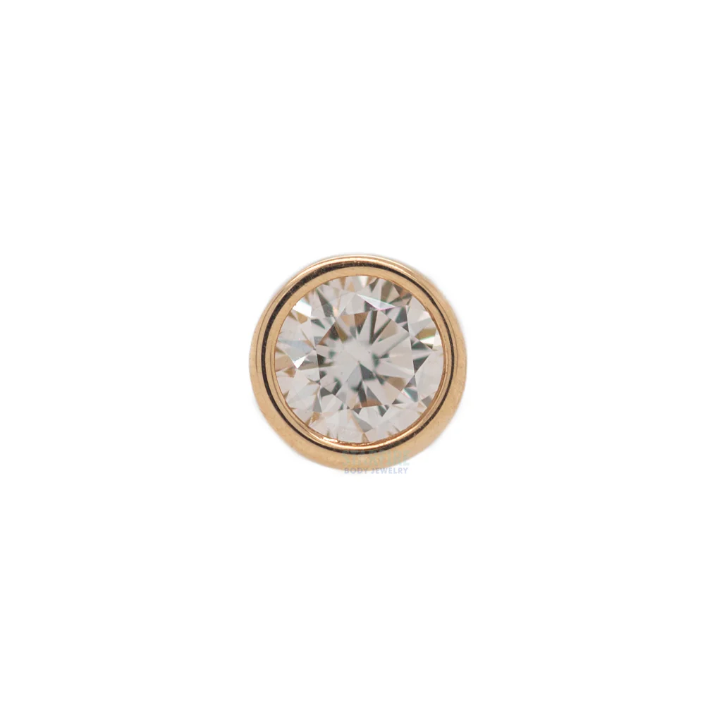Bezel-Set Nostril Screw in Gold with DIAMOND - Image 4