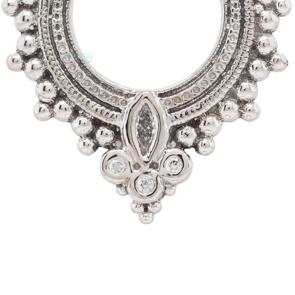 "Andromeda" Hinge Ring in Gold & Platinum with White CZ's - Image 4