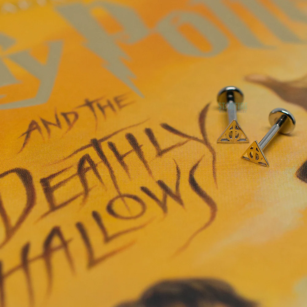 "Deathly Hallows" Threaded End in Gold - Image 3