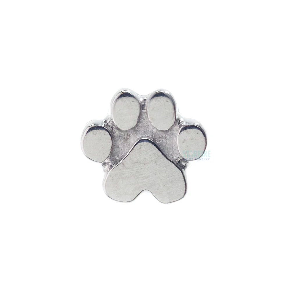 Flat Dog Paw Threaded End in Gold - Image 4