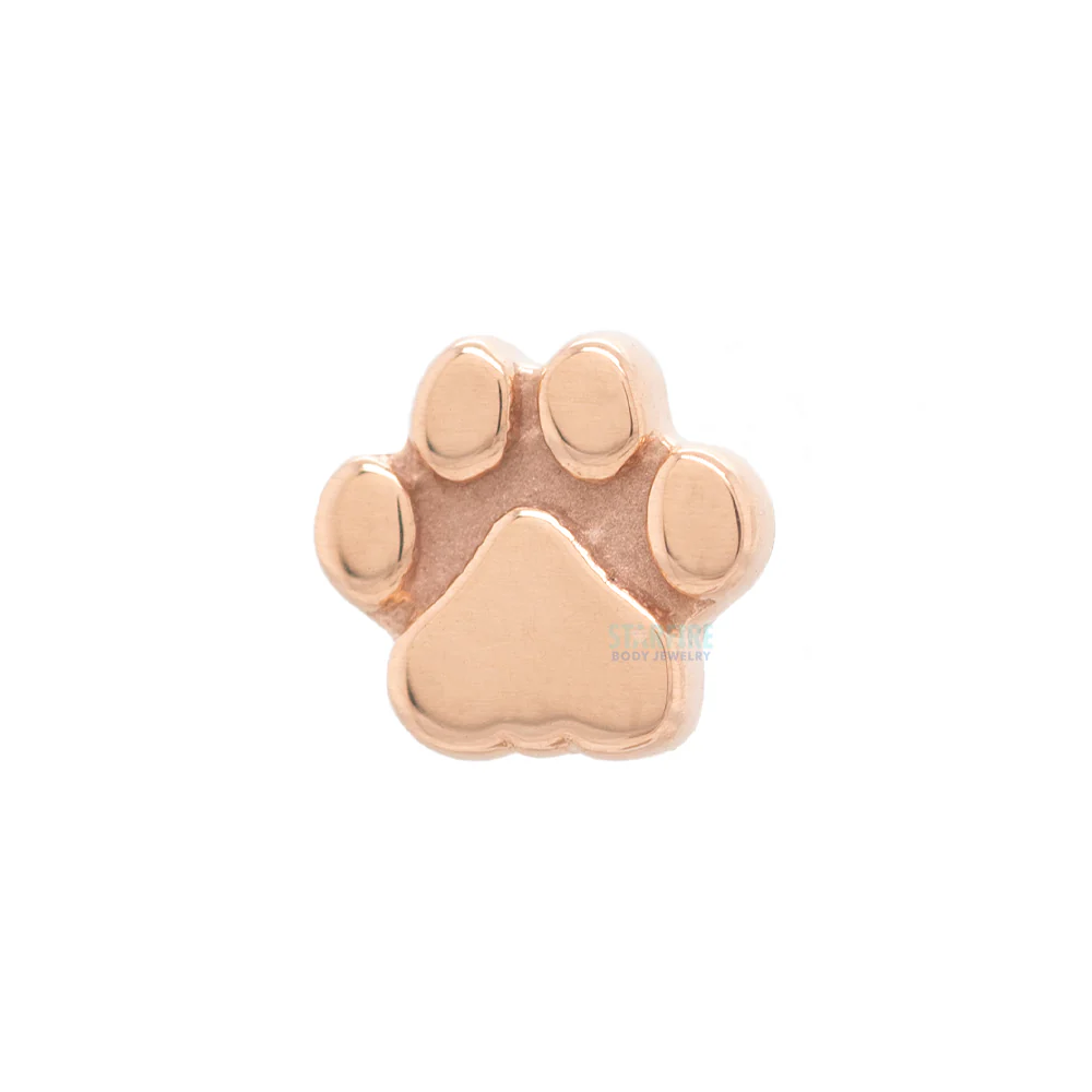 Flat Dog Paw Threaded End in Gold - Image 5