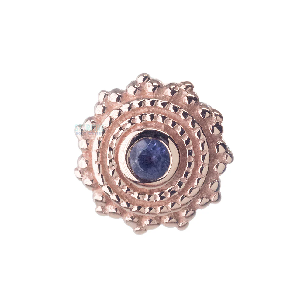 Round Afghan Threaded End in Gold with Iolite - Image 4