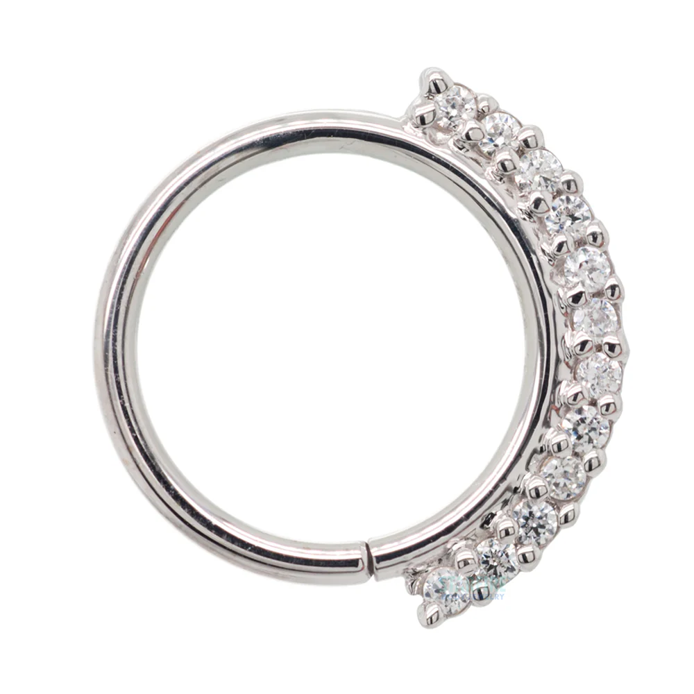 "Dahlia" Seam Ring in Gold with White CZ's - Image 3