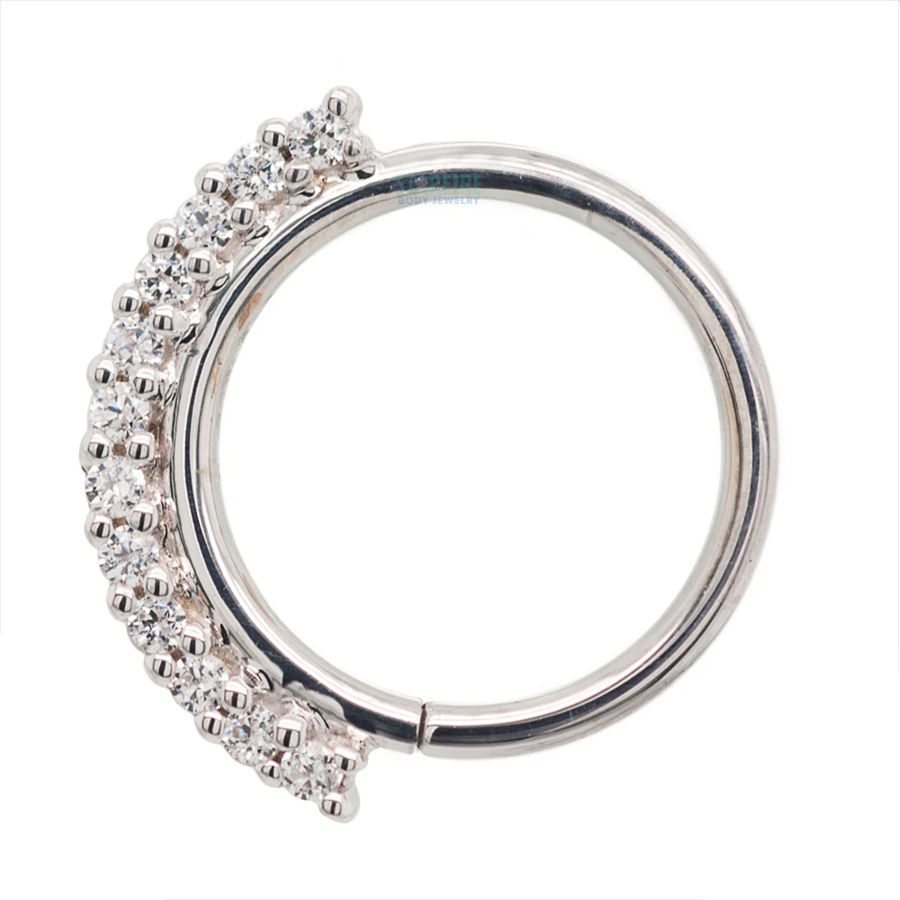 "Dahlia" Seam Ring in Gold with White CZ's - Image 4