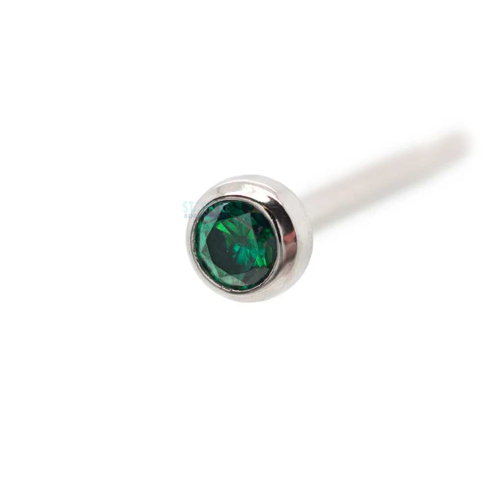 Demi Bezel-set Faceted Gem Nostril Screw - Image 10