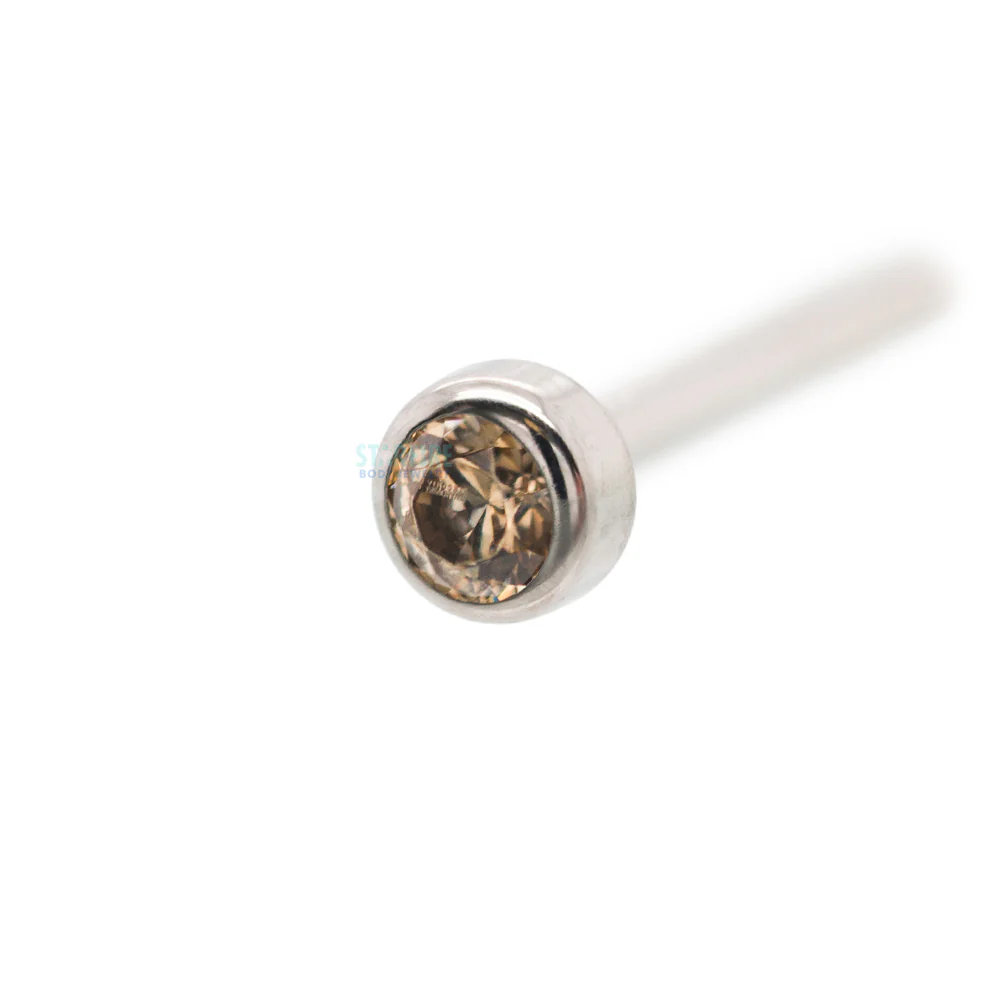 Demi Bezel-set Faceted Gem Nostril Screw - Image 12