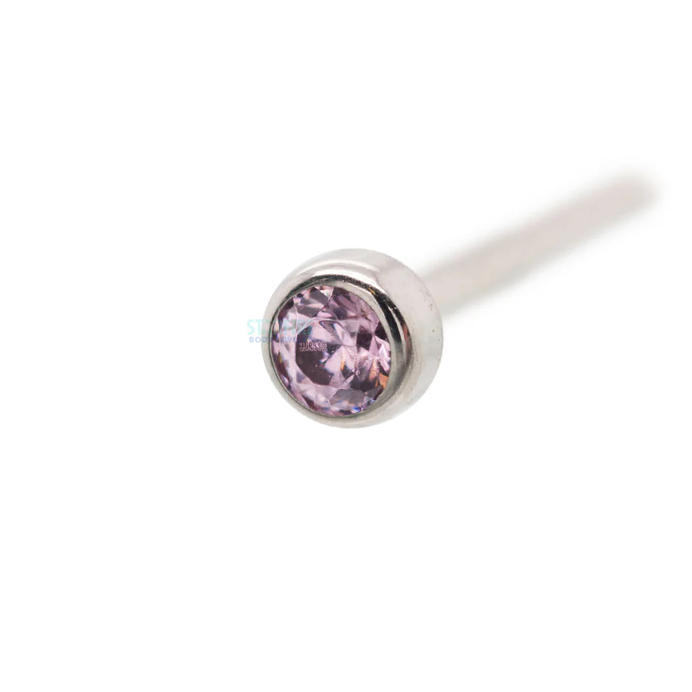 Demi Bezel-set Faceted Gem Nostril Screw - Image 14