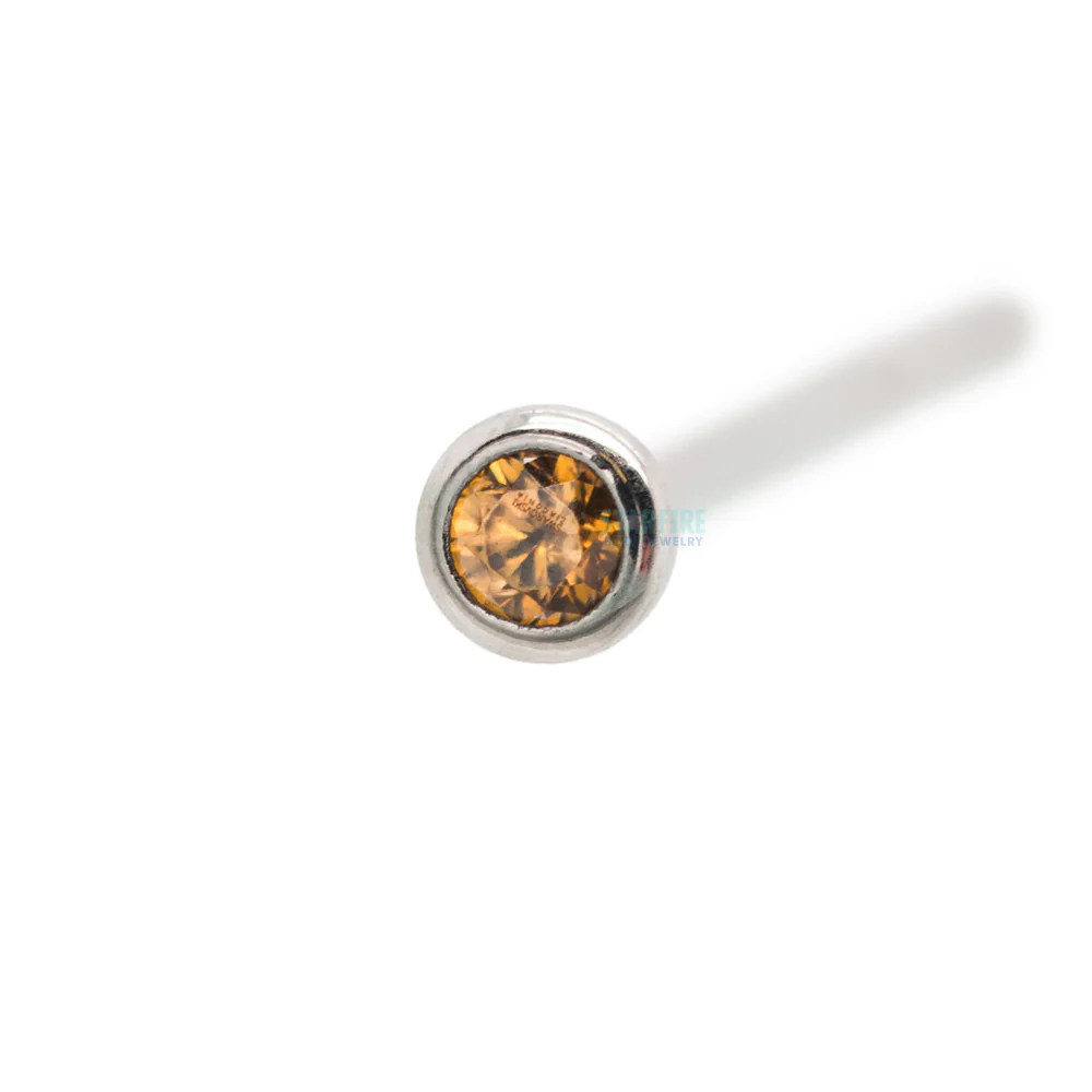 Demi Bezel-set Faceted Gem Nostril Screw - Image 15