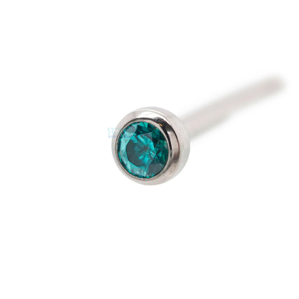 Demi Bezel-set Faceted Gem Nostril Screw - Image 17