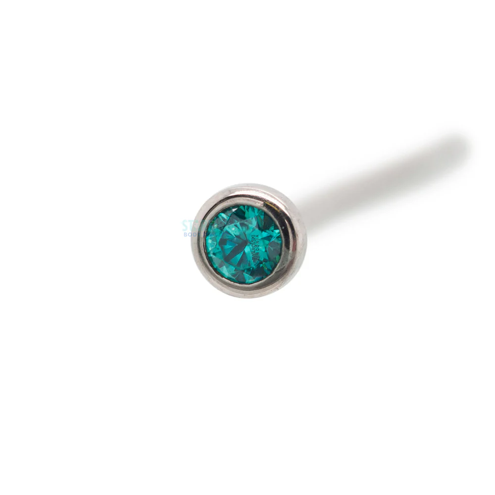 Demi Bezel-set Faceted Gem Nostril Screw - Image 18