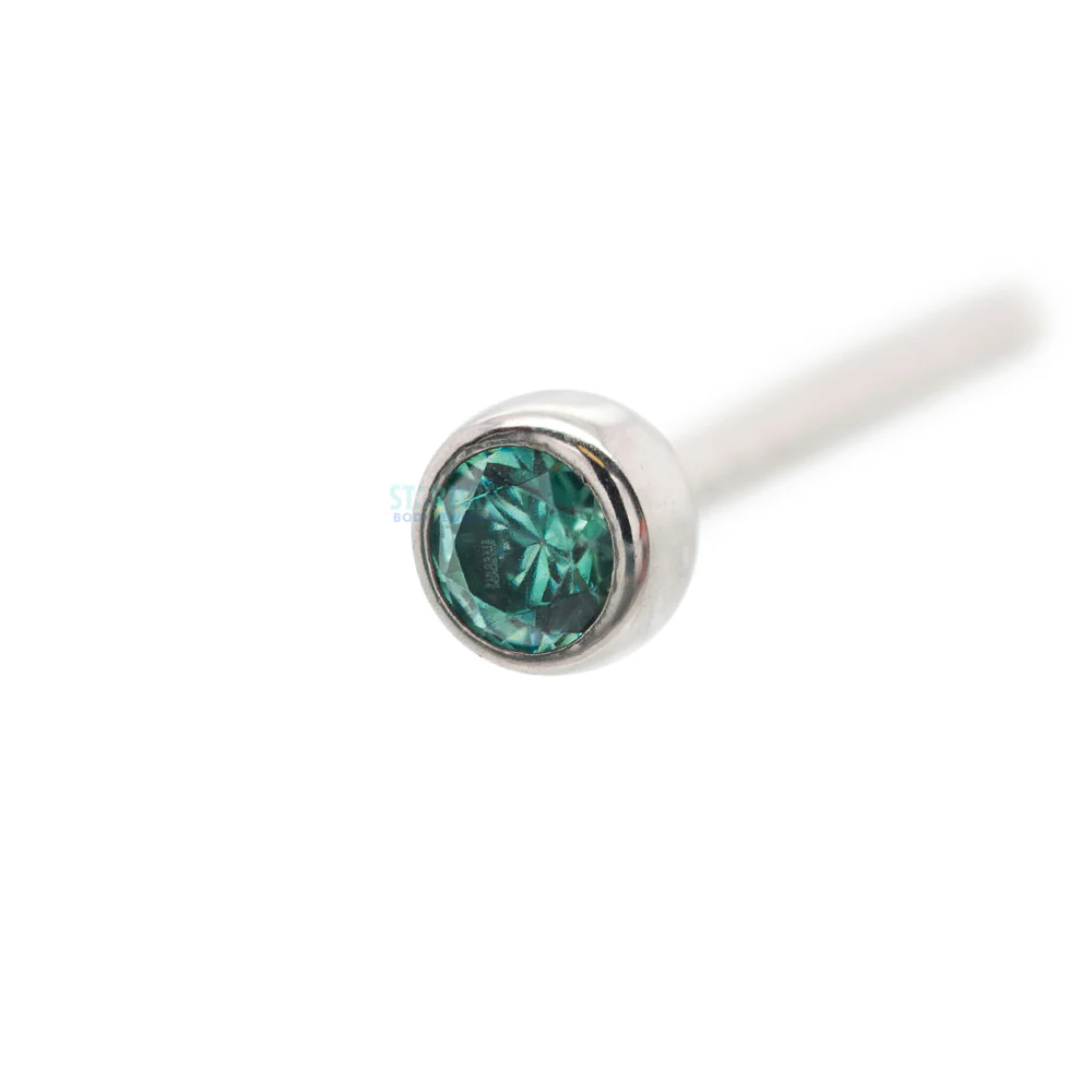 Demi Bezel-set Faceted Gem Nostril Screw - Image 19