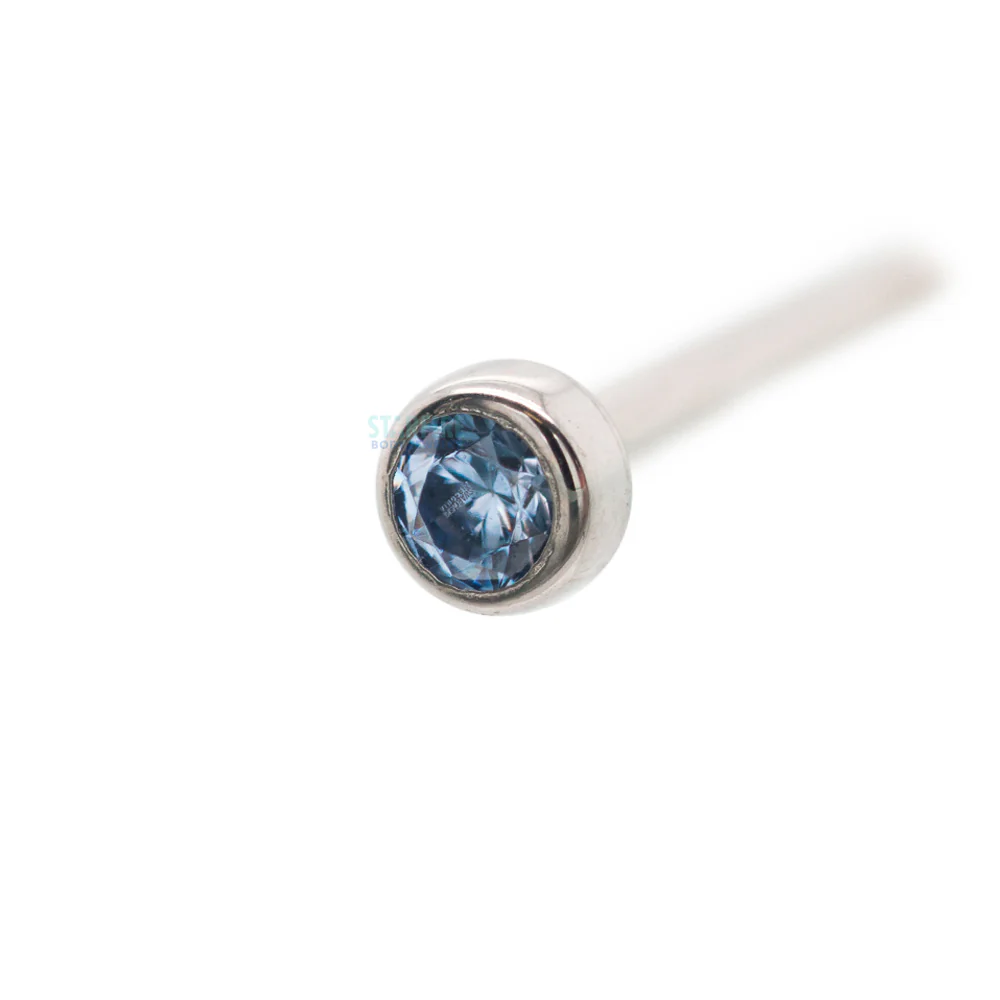 Demi Bezel-set Faceted Gem Nostril Screw - Image 21