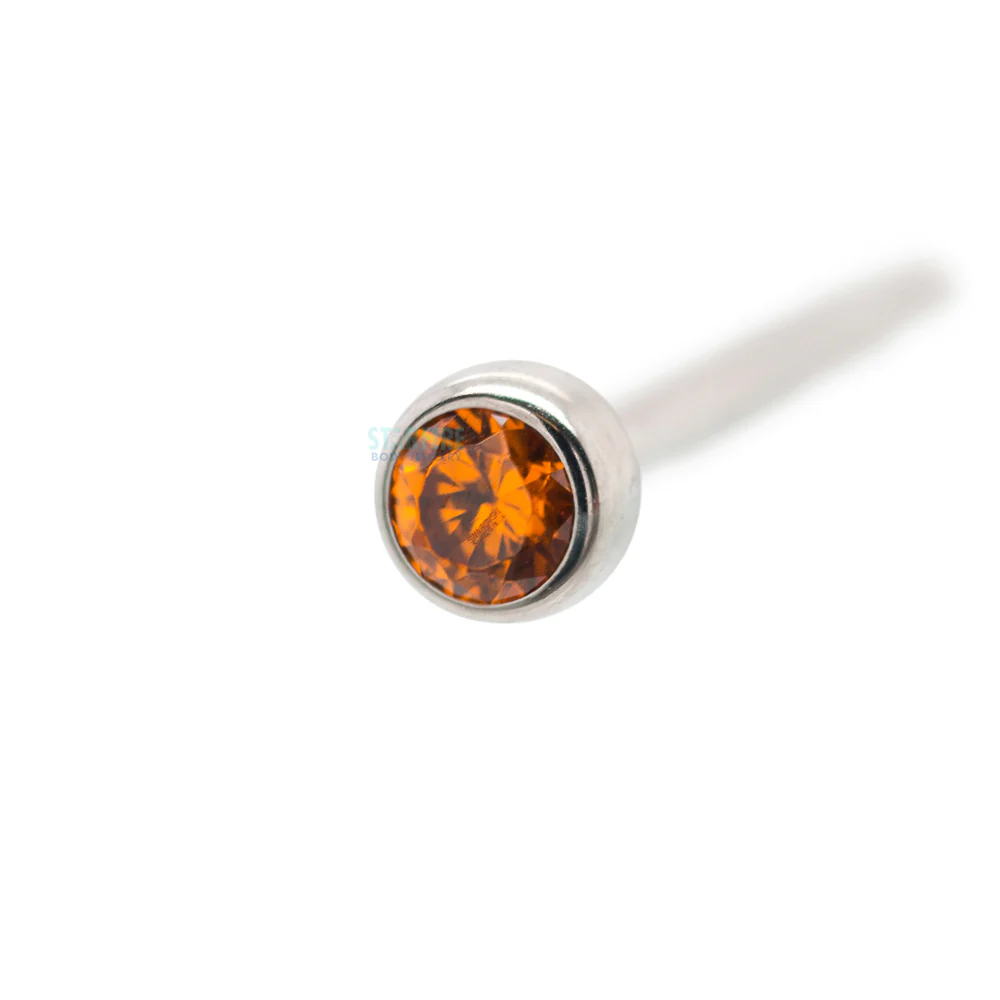 Demi Bezel-set Faceted Gem Nostril Screw - Image 25