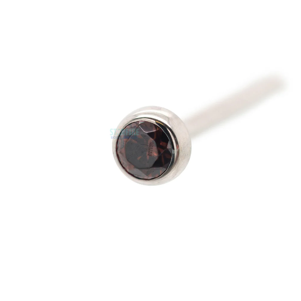 Demi Bezel-set Faceted Gem Nostril Screw - Image 27