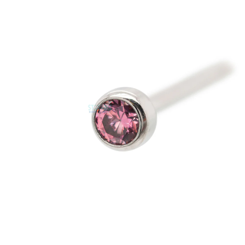 Demi Bezel-set Faceted Gem Nostril Screw - Image 29