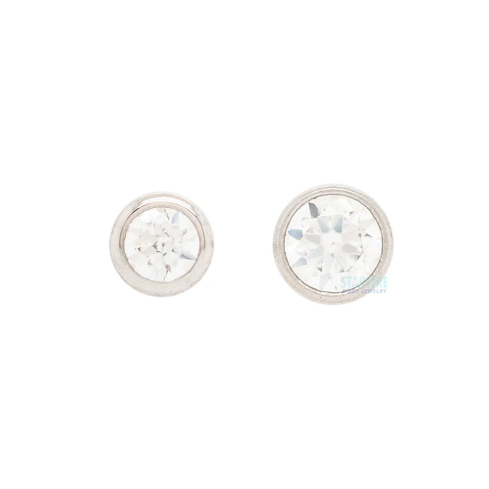Demi Bezel-set Faceted Gem Nostril Screw - Image 3