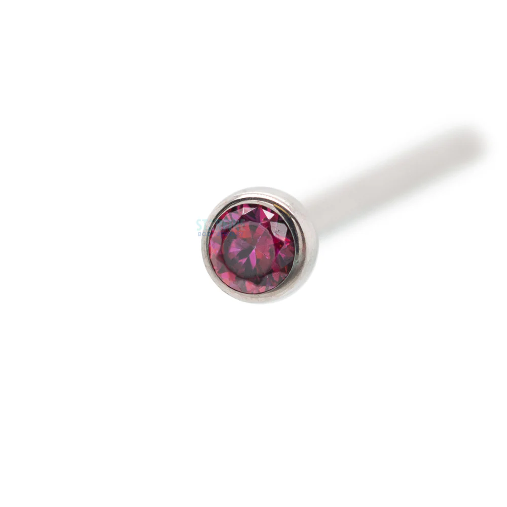 Demi Bezel-set Faceted Gem Nostril Screw - Image 30