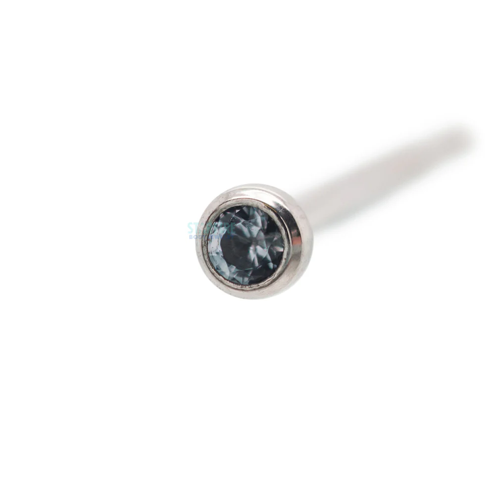 Demi Bezel-set Faceted Gem Nostril Screw - Image 31