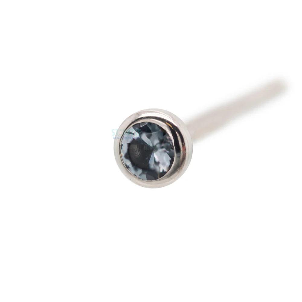Demi Bezel-set Faceted Gem Nostril Screw - Image 32