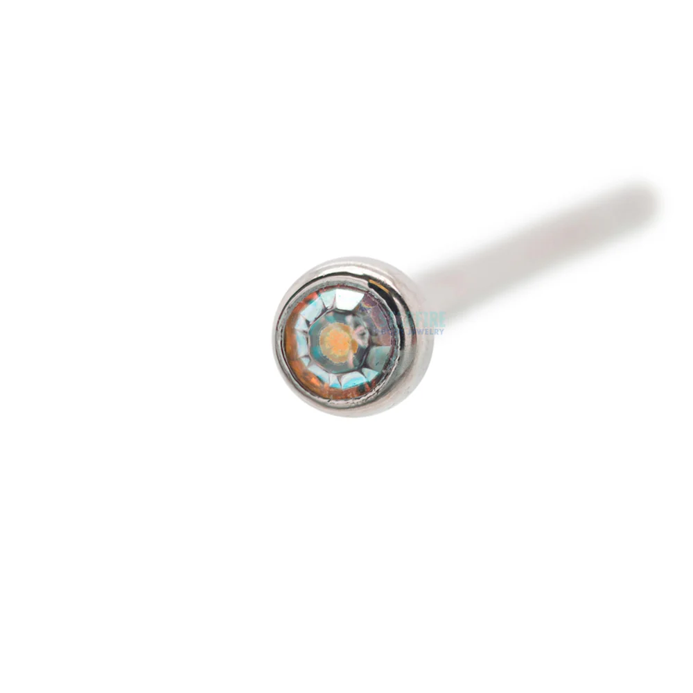 Demi Bezel-set Faceted Gem Nostril Screw - Image 33
