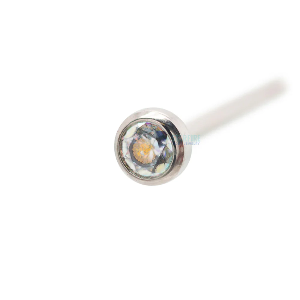 Demi Bezel-set Faceted Gem Nostril Screw - Image 34