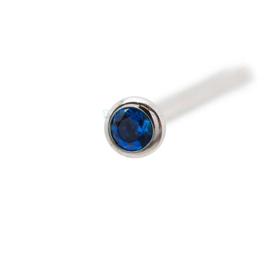 Demi Bezel-set Faceted Gem Nostril Screw - Image 35
