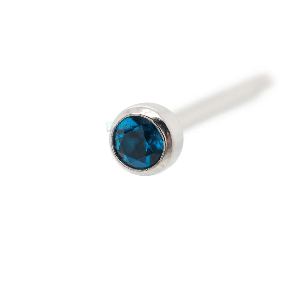 Demi Bezel-set Faceted Gem Nostril Screw - Image 38
