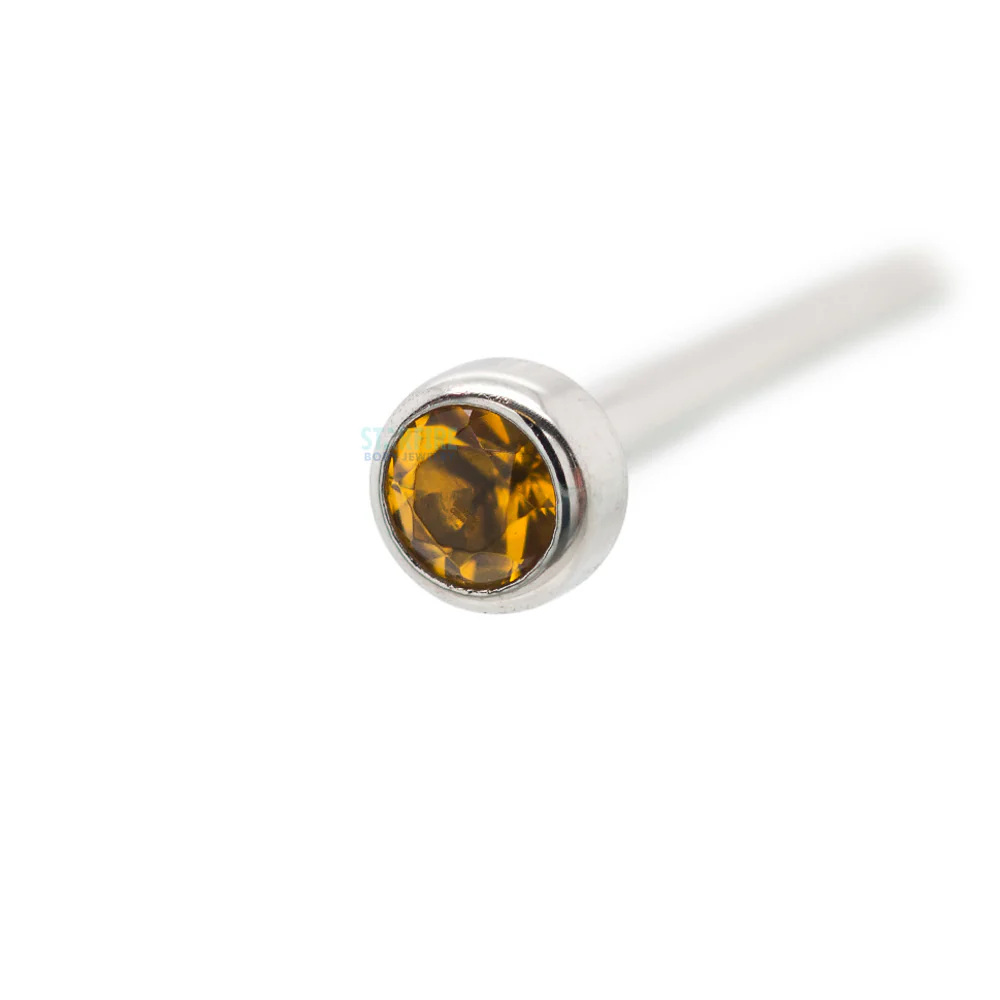 Demi Bezel-set Faceted Gem Nostril Screw - Image 40