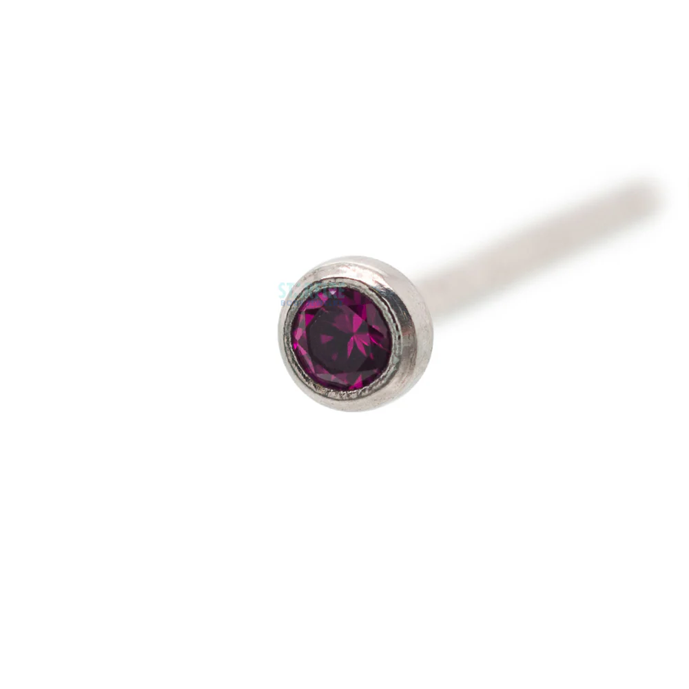 Demi Bezel-set Faceted Gem Nostril Screw - Image 47