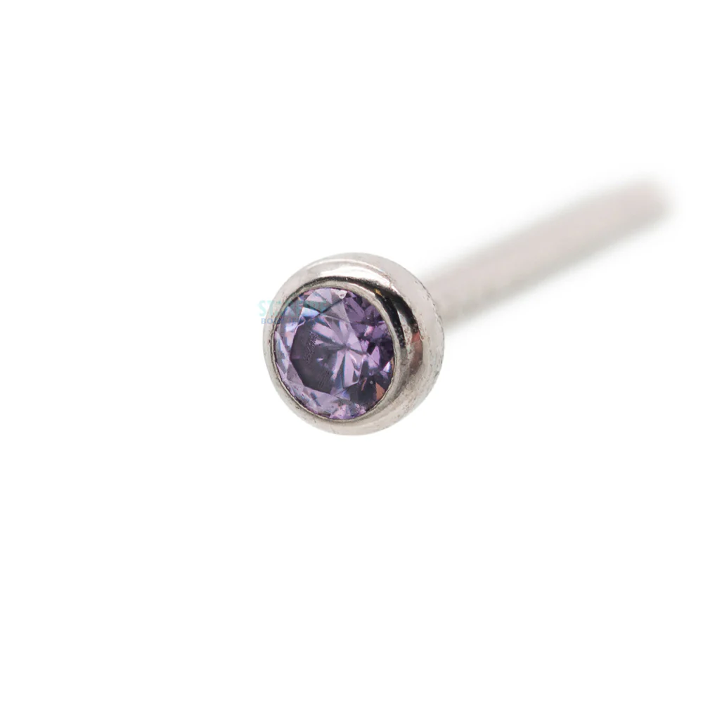 Demi Bezel-set Faceted Gem Nostril Screw - Image 51