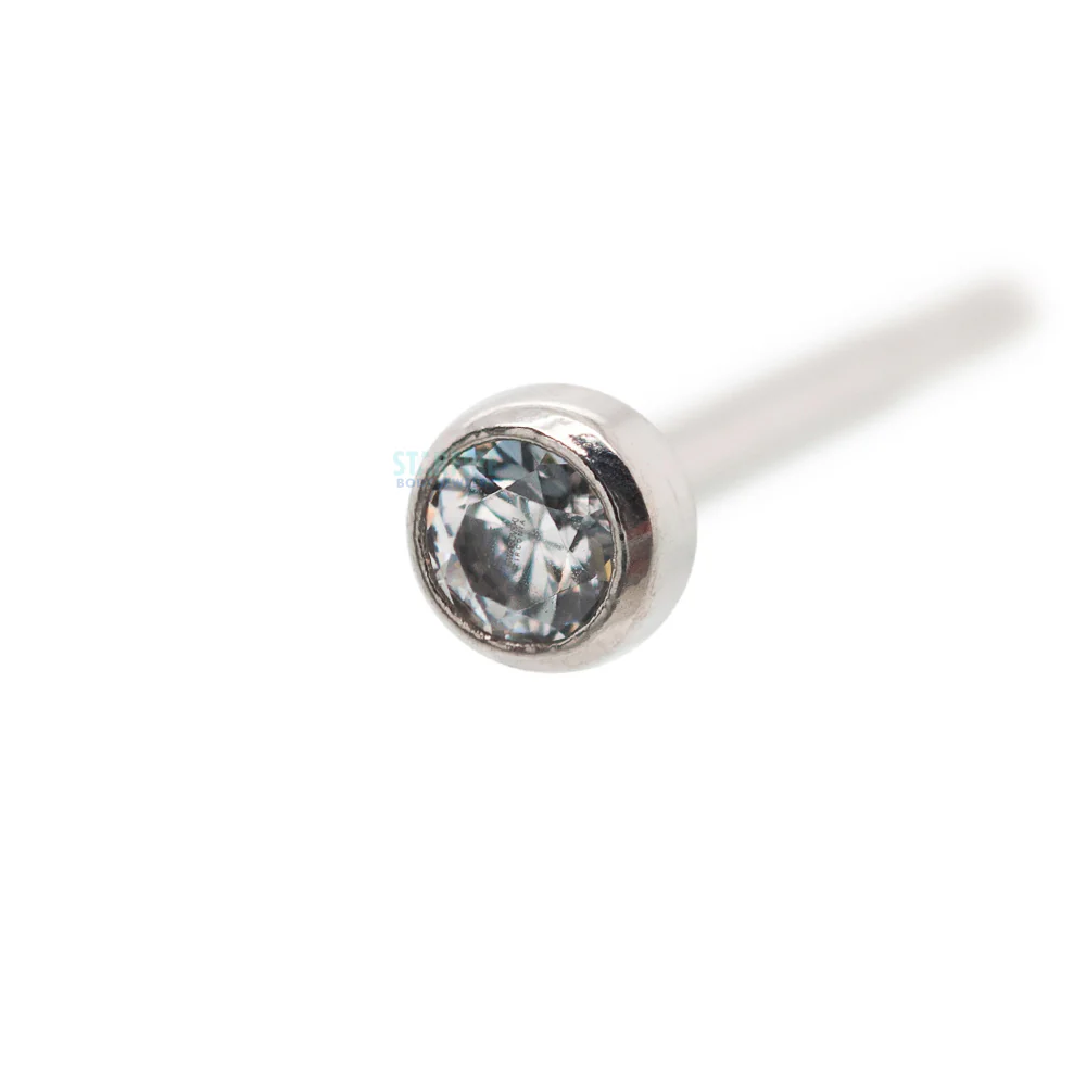 Demi Bezel-set Faceted Gem Nostril Screw - Image 6