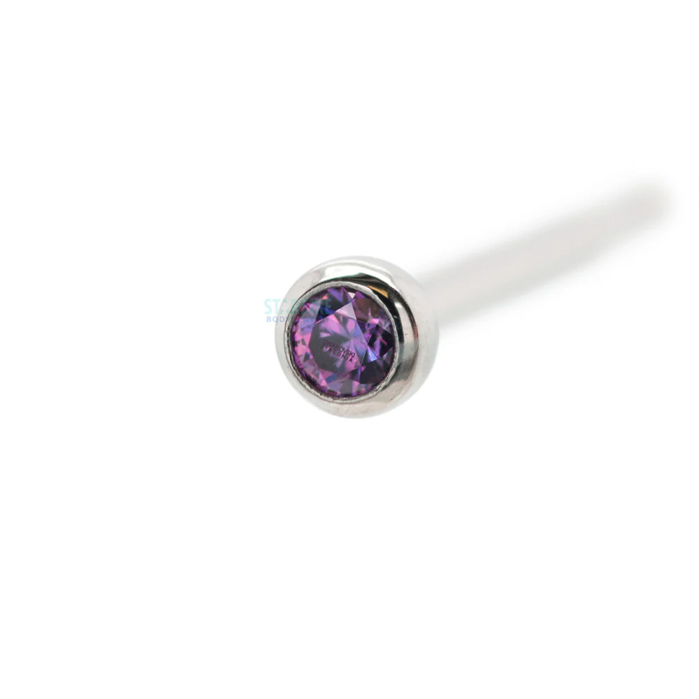 Demi Bezel-set Faceted Gem Nostril Screw - Image 7