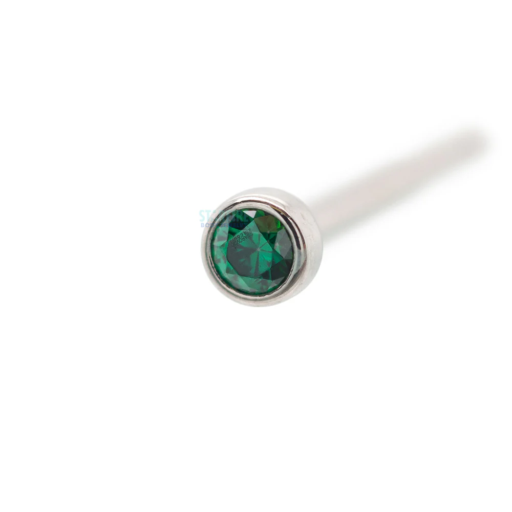 Demi Bezel-set Faceted Gem Nostril Screw - Image 9