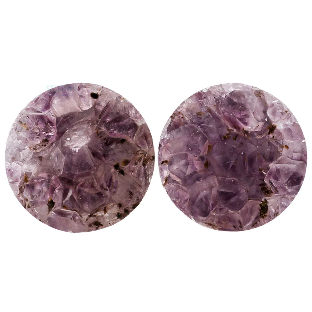 Druzy Rough Amethyst Single Flared Plugs - Image 3